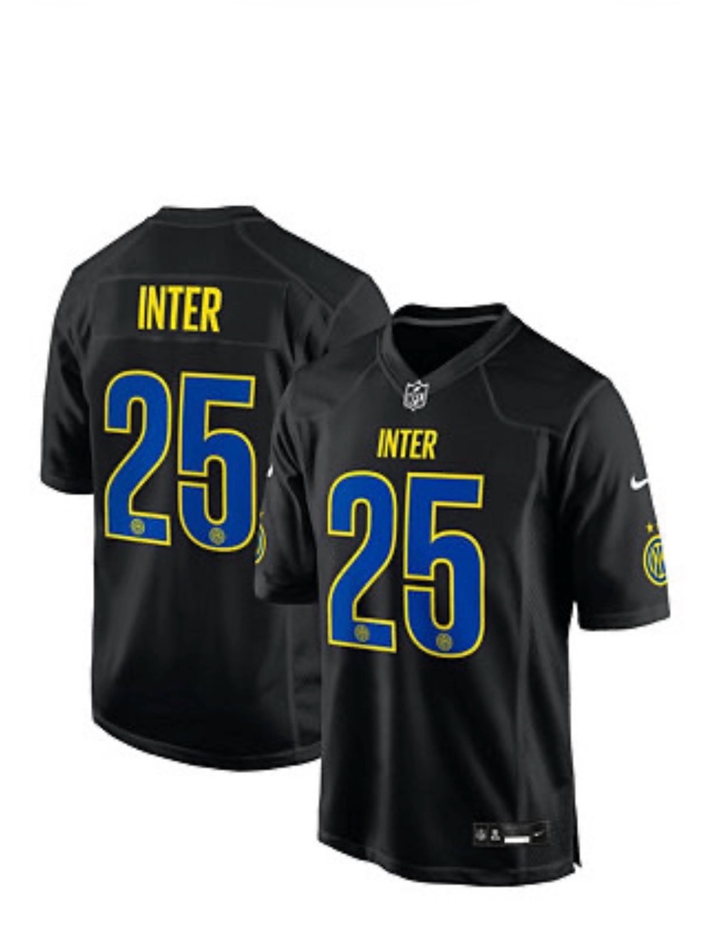 Men's Black Inter Milan 2025 Club World Cup x NFL Jersey Size XL New with Tags
